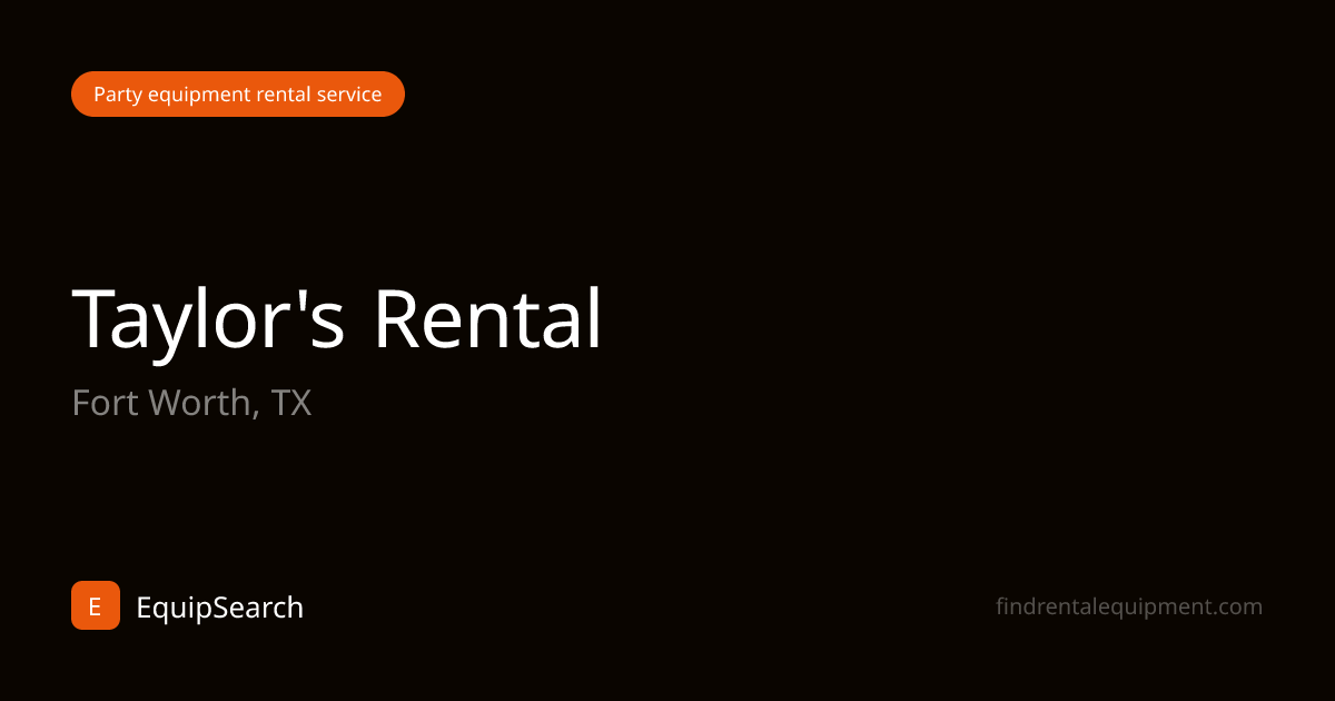 Taylor's Rental | EquipSearch
